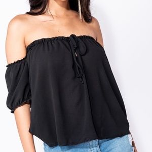 Black Off the Shoulder Top